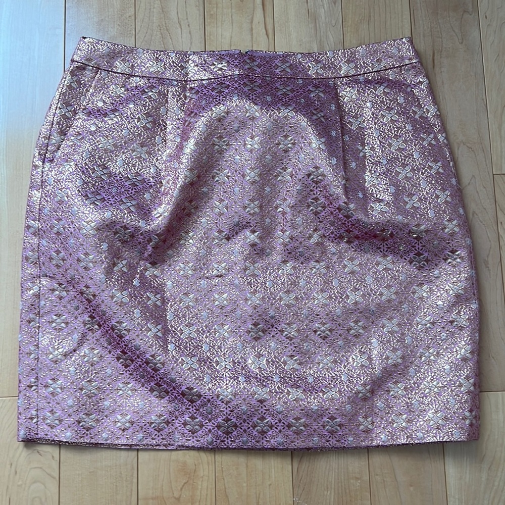 J Crew Collection Pink Metallic Mini Skirt 8